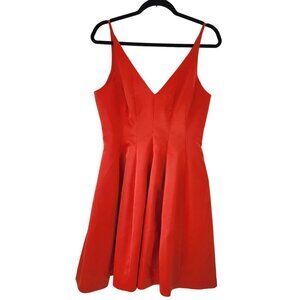 Belle Badgley Mischka Satin Coral Sleeveless Cocktail Homecoming Dress Size 6